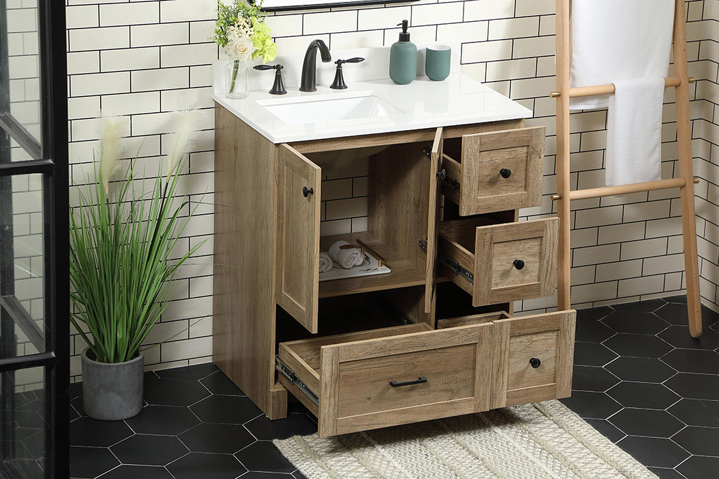 Elegant Bathroom Vanity - Natural Oak (VF2832NT-BS)