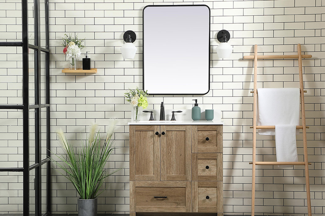 Elegant Bathroom Vanity - Natural Oak (VF2832NT-BS)