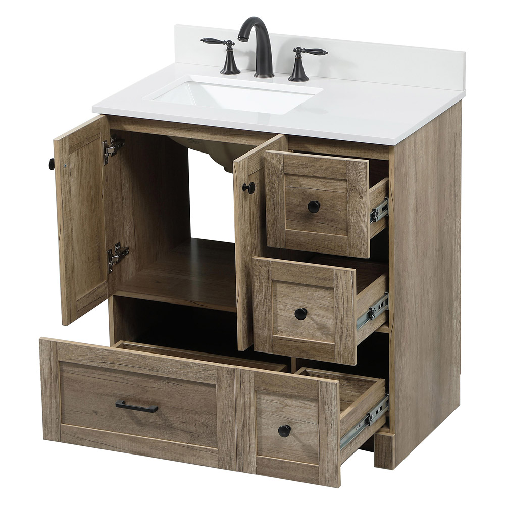 Elegant Bathroom Vanity - Natural Oak (VF2832NT-BS)