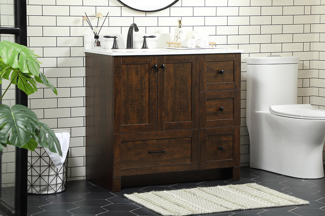 Elegant Bathroom Vanity - Espresso (VF2836EX-BS)