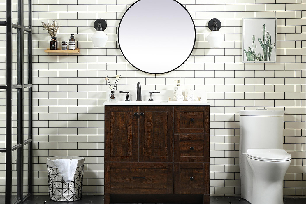 Elegant Bathroom Vanity - Espresso (VF2836EX-BS)