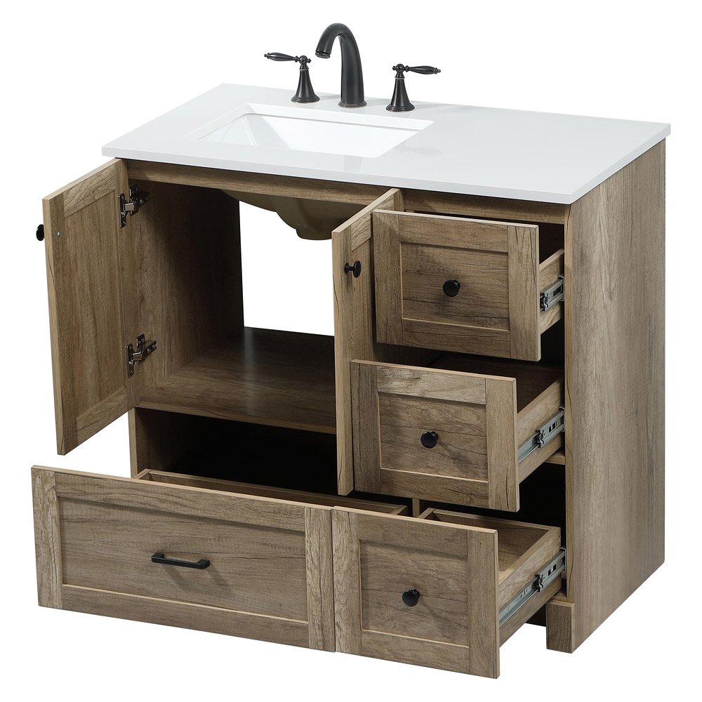 Elegant Bathroom Vanity - Natural Oak (VF2836NT)