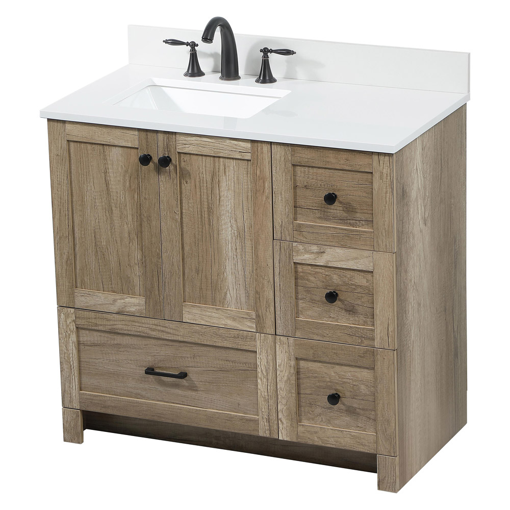 Elegant Bathroom Vanity - Natural Oak (VF2836NT-BS)