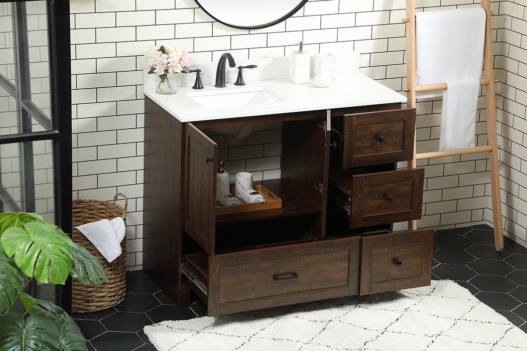 Elegant Bathroom Vanity - Espresso (VF2842EX-BS)