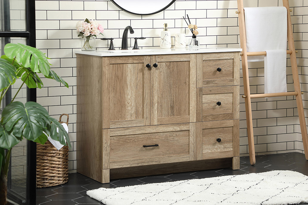 Elegant Bathroom Vanity - Natural Oak (VF2842NT)