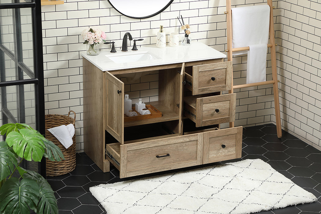 Elegant Bathroom Vanity - Natural Oak (VF2842NT)