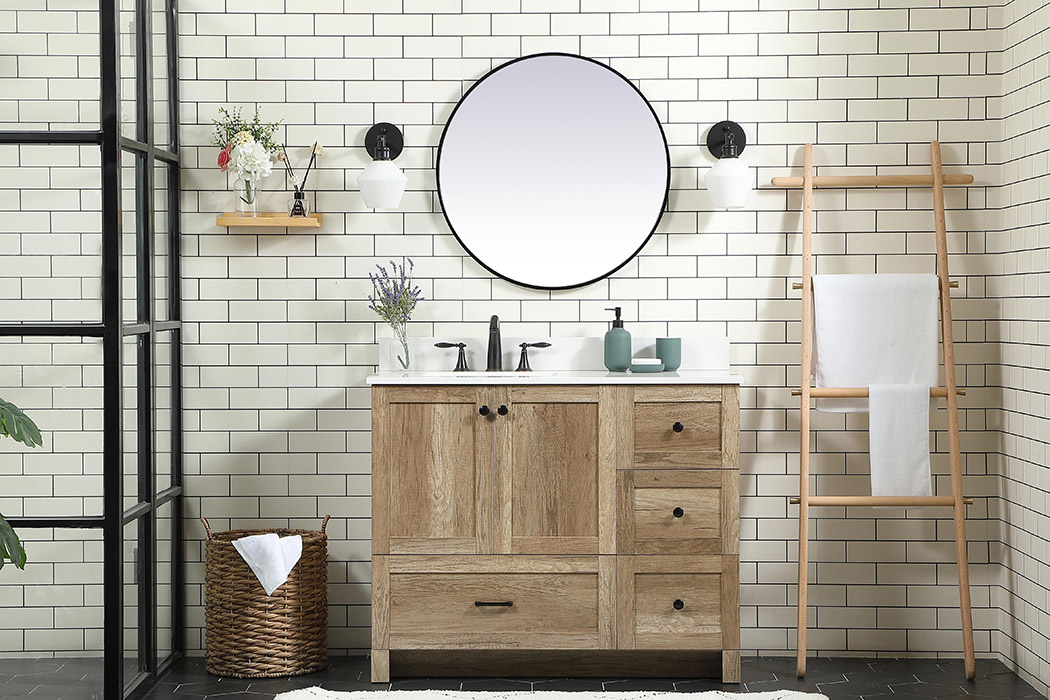 Elegant Bathroom Vanity - Natural Oak (VF2842NT-BS)