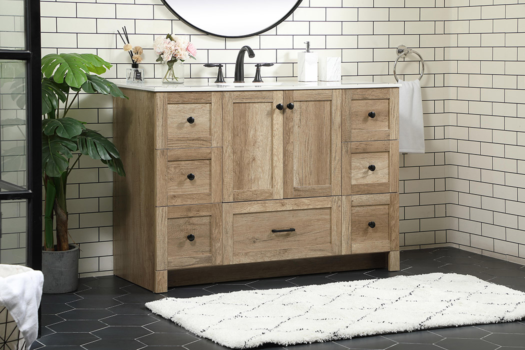 Elegant Bathroom Vanity - Natural Oak (VF2848NT)