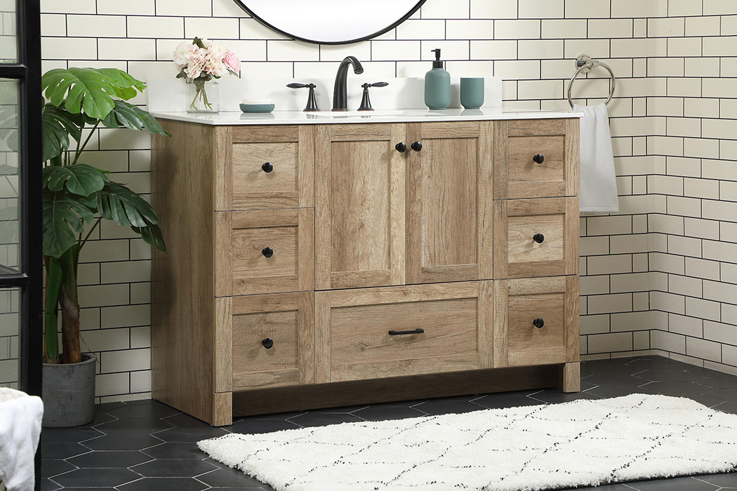 Elegant Bathroom Vanity - Natural Oak (VF2848NT-BS)