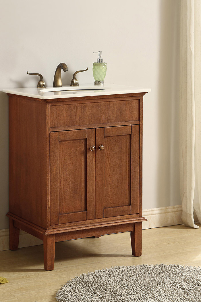 Elegant Bathroom Vanity - Chestnut Wood (VF30124CW)