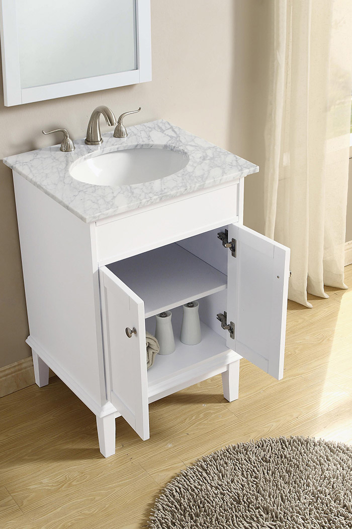 Elegant Bathroom Vanity - White (VF30124WH)