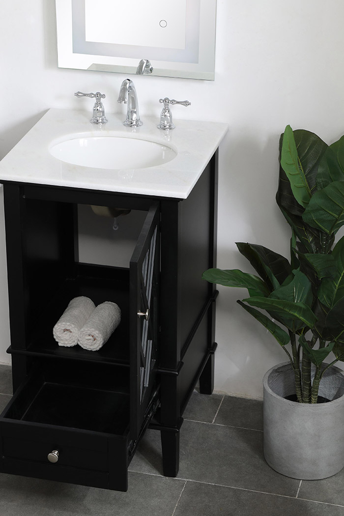 Elegant Bathroom Vanity - Black, L 21" (VF30221BK)