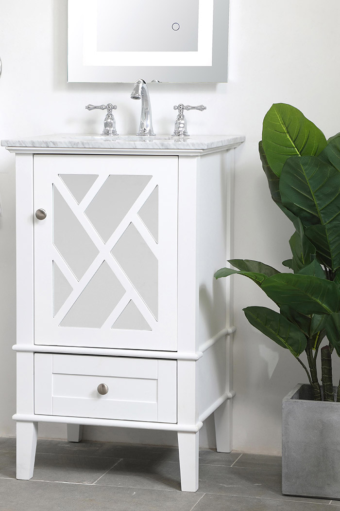 Elegant Bathroom Vanity - White, L 21" (VF30221WH)