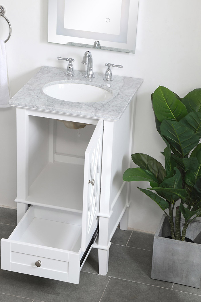 Elegant Bathroom Vanity - White, L 21" (VF30221WH)