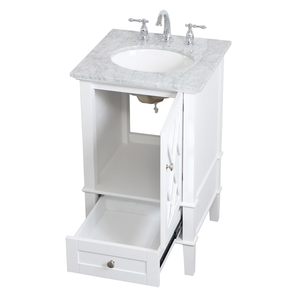 Elegant Bathroom Vanity - White, L 21" (VF30221WH)