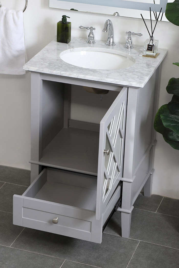 Elegant Bathroom Vanity - Gray, L 24" (VF30224GR)