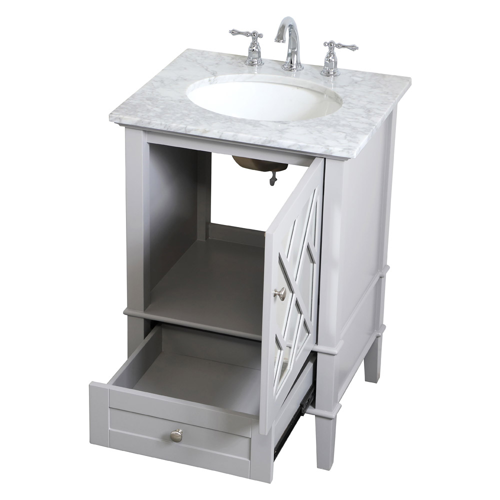 Elegant Bathroom Vanity - Gray, L 24" (VF30224GR)