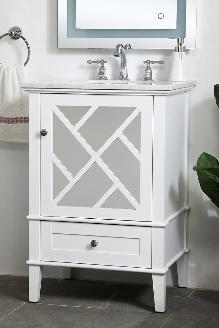 Elegant Bathroom Vanity - White, L 24" (VF30224WH)