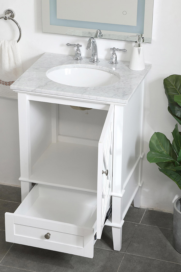 Elegant Bathroom Vanity - White, L 24" (VF30224WH)