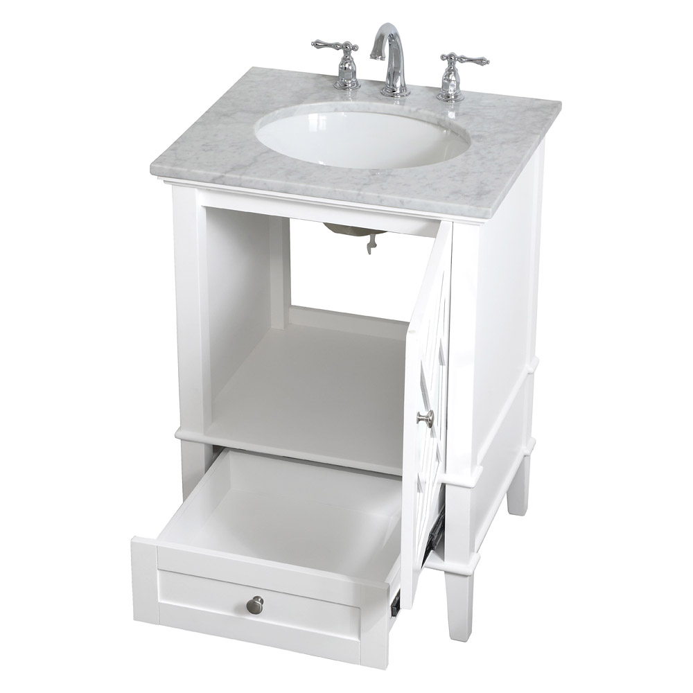 Elegant Bathroom Vanity - White, L 24" (VF30224WH)