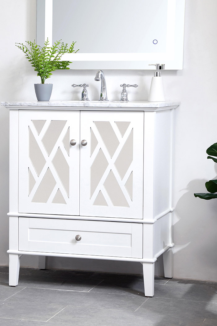 Elegant Bathroom Vanity - White, L 30" (VF30230WH)