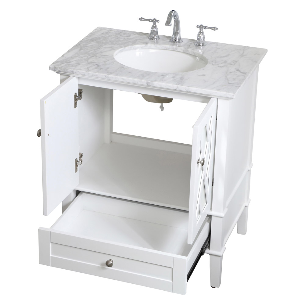 Elegant Bathroom Vanity - White, L 30" (VF30230WH)