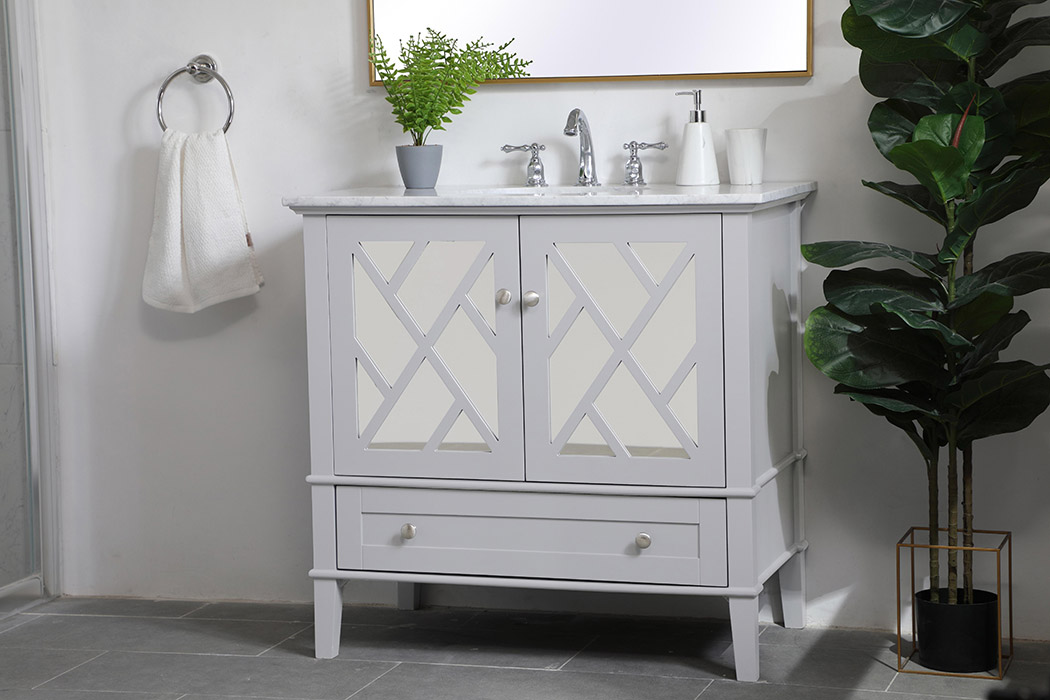 Elegant Bathroom Vanity - Gray, L 36" (VF30236GR)