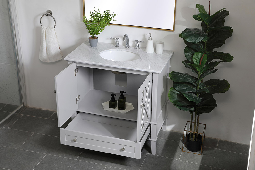 Elegant Bathroom Vanity - Gray, L 36" (VF30236GR)