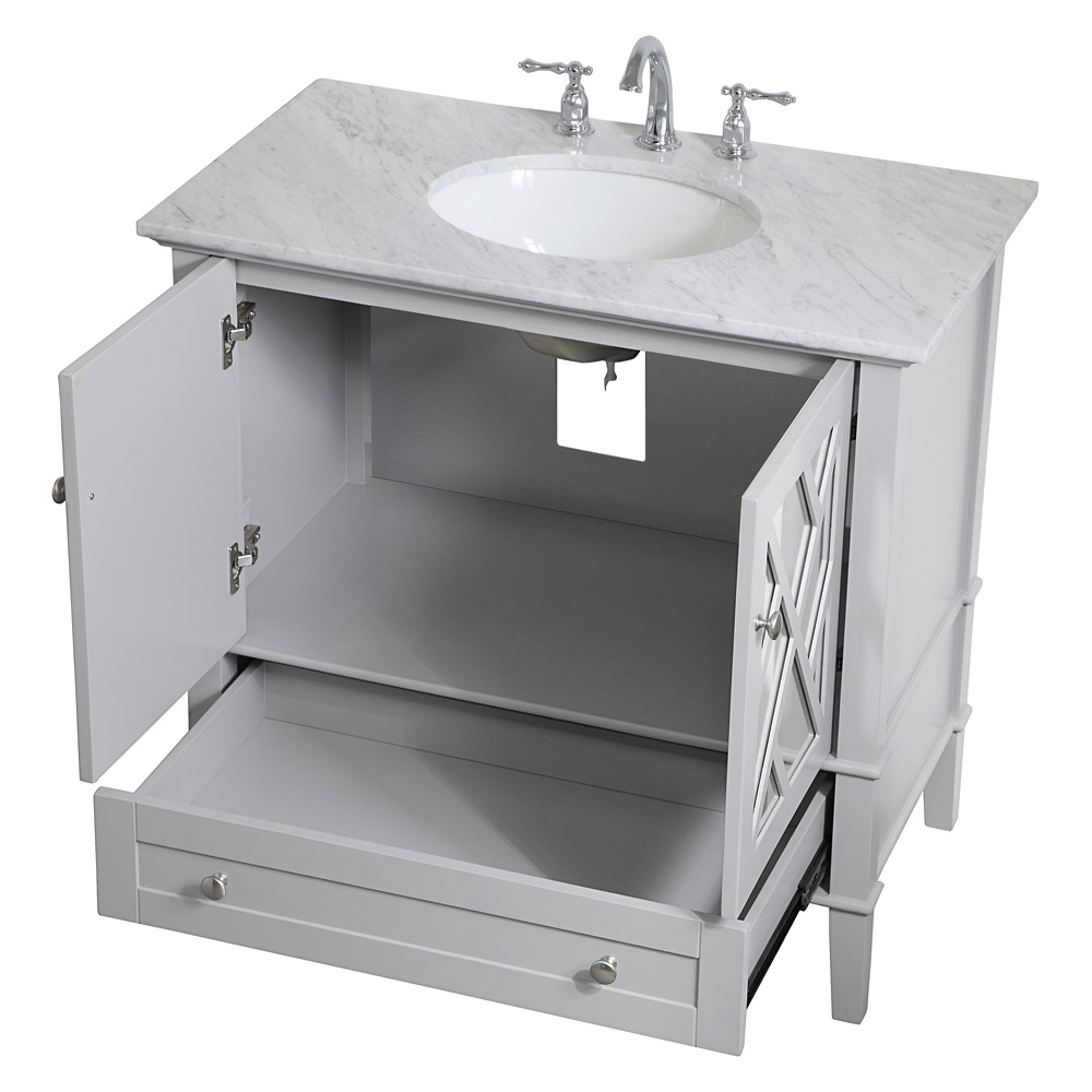 Elegant Bathroom Vanity - Gray, L 36" (VF30236GR)