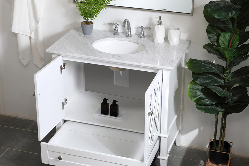 Elegant Bathroom Vanity - White, L 36" (VF30236WH)