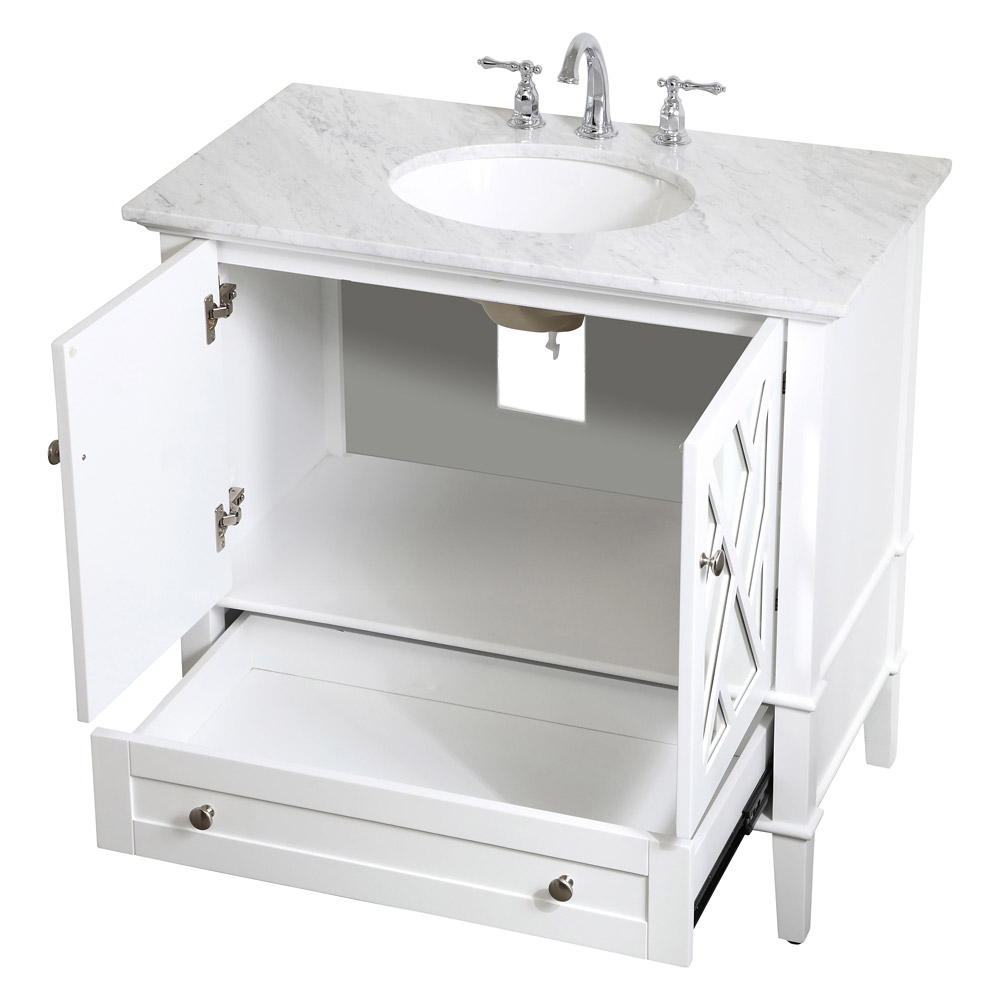 Elegant Bathroom Vanity - White, L 36" (VF30236WH)