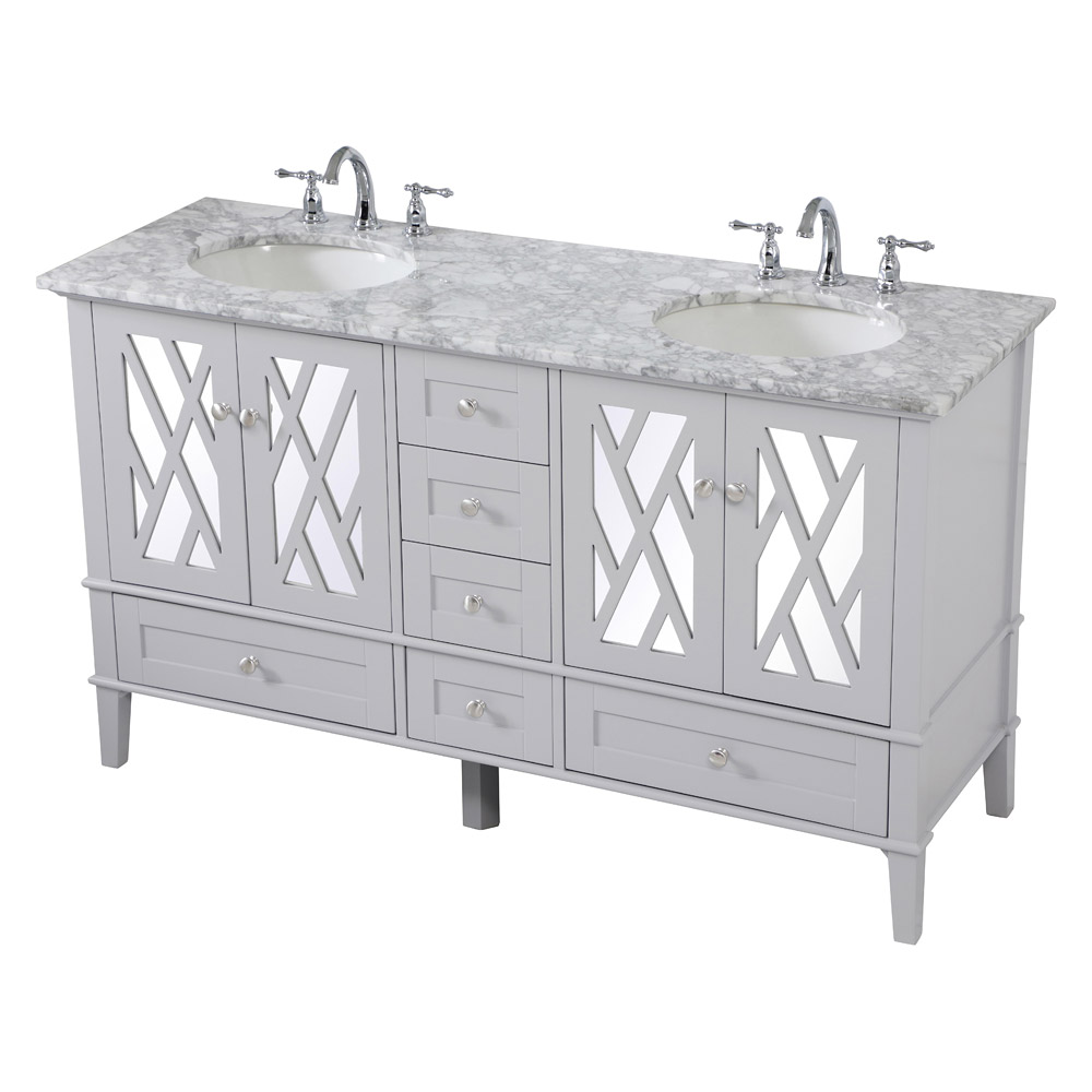 Elegant Bathroom Vanity - Gray, L 60" (VF30260DGR)