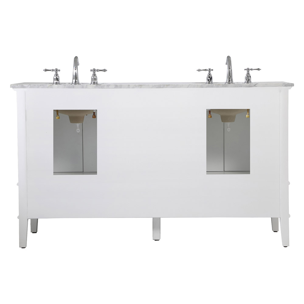 Elegant Bathroom Vanity - White, L 60" (VF30260DWH)