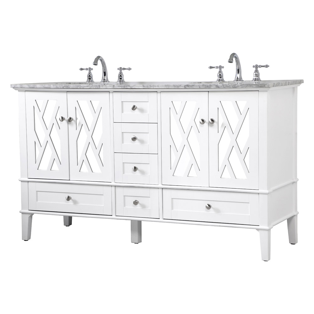 Elegant Bathroom Vanity - White, L 60" (VF30260DWH)