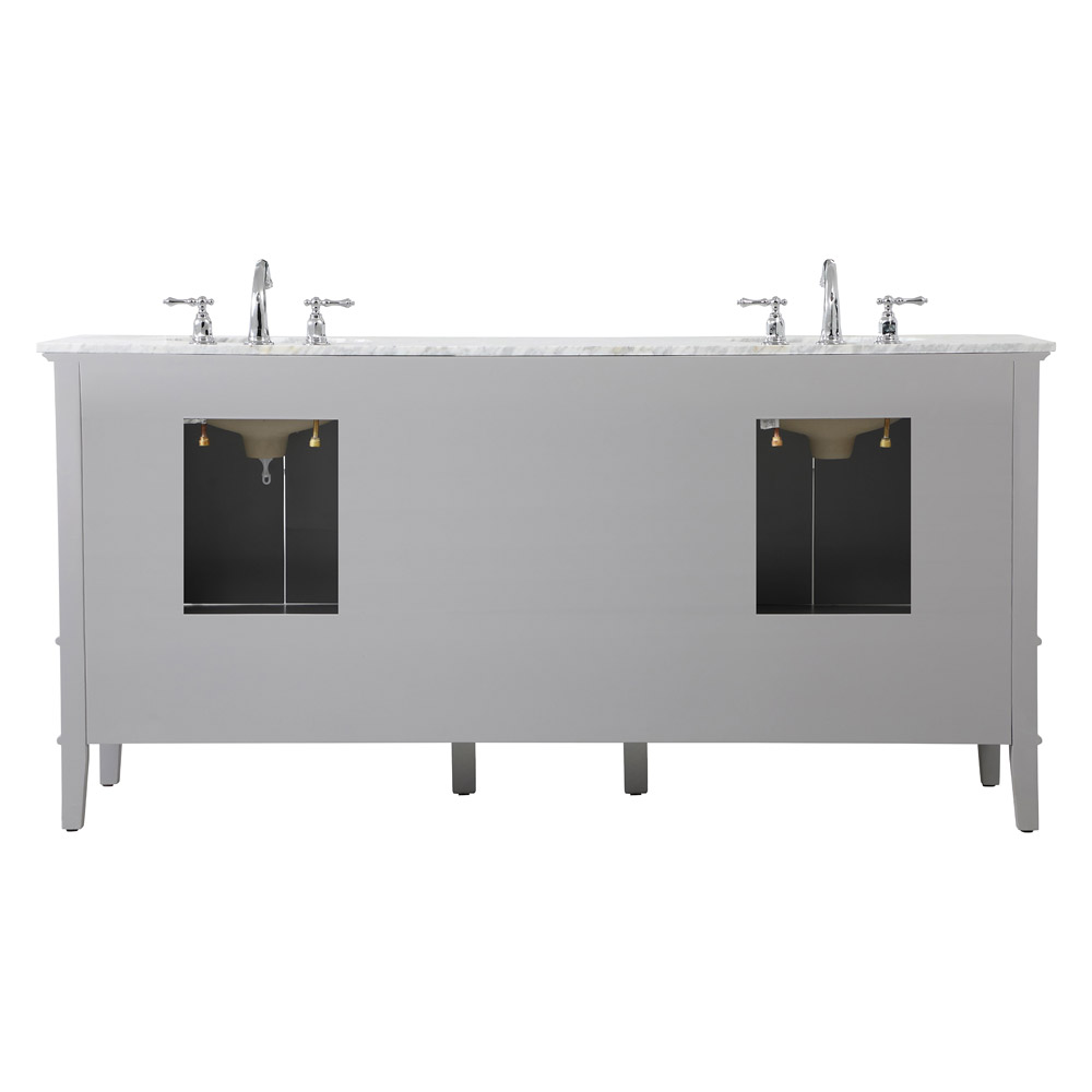 Elegant Bathroom Vanity - Gray, L 72" (VF30272DGR)