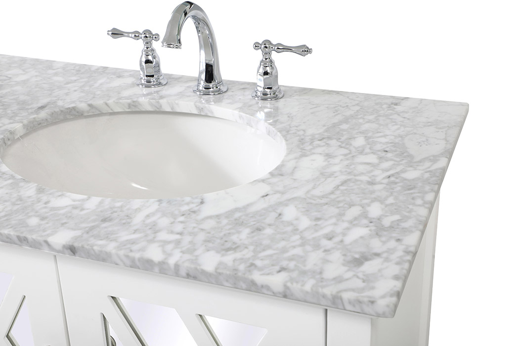 Elegant Bathroom Vanity - White, L 72" (VF30272DWH)