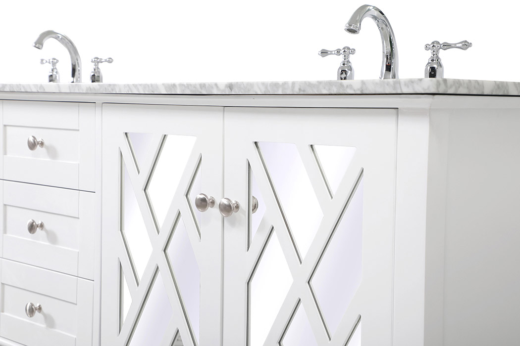 Elegant Bathroom Vanity - White, L 72" (VF30272DWH)