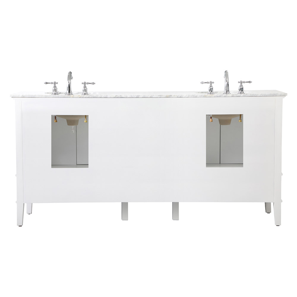 Elegant Bathroom Vanity - White, L 72" (VF30272DWH)