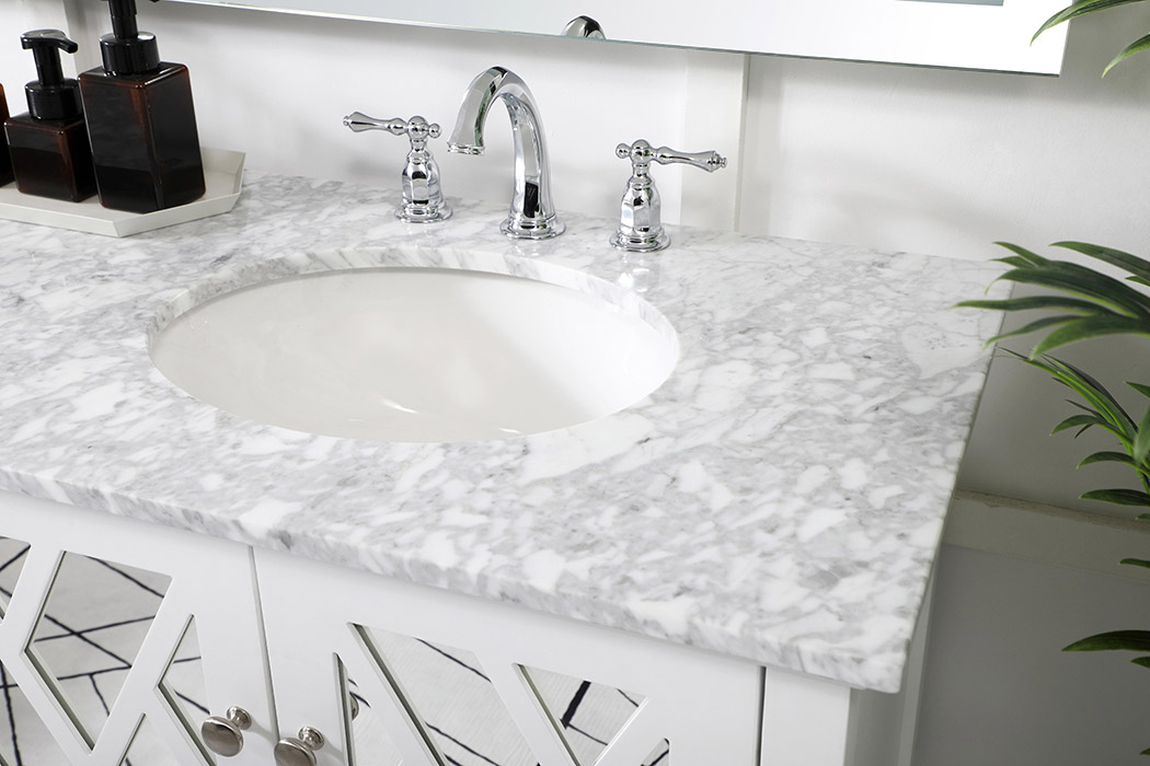 Elegant Bathroom Vanity - White, L 72" (VF30272DWH)