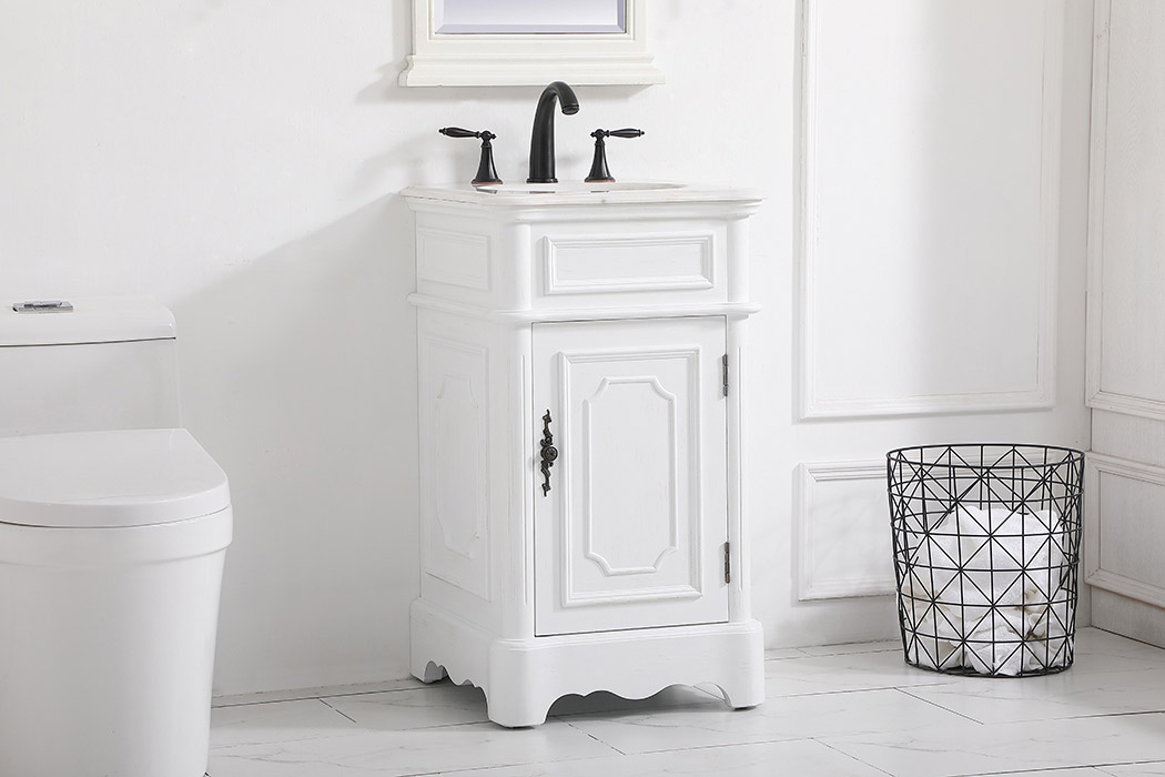 Elegant Bathroom Vanity - Antique White, L 19" (VF30419AW)