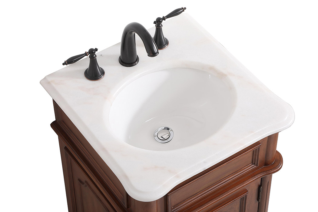 Elegant Bathroom Vanity - Teak, L 19" (VF30419TK)