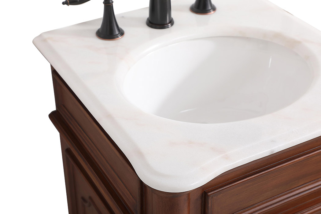 Elegant Bathroom Vanity - Teak, L 19" (VF30419TK)