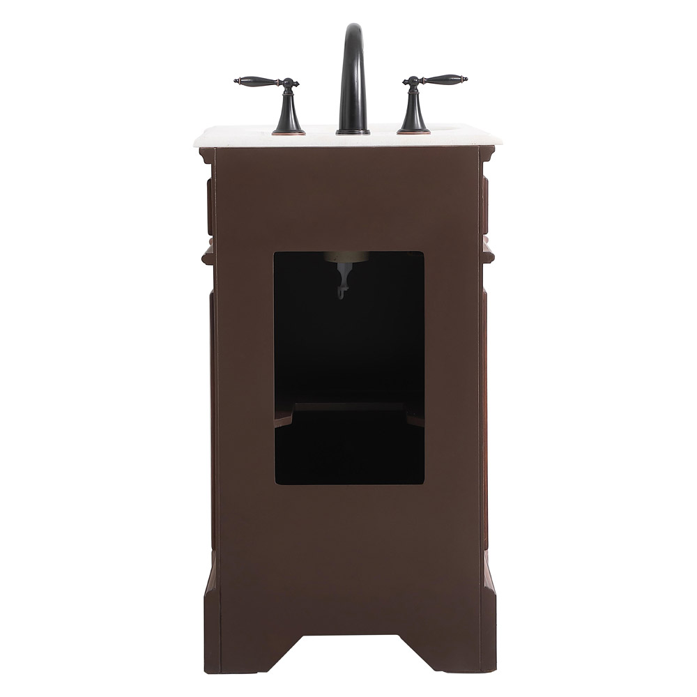 Elegant Bathroom Vanity - Teak, L 19" (VF30419TK)