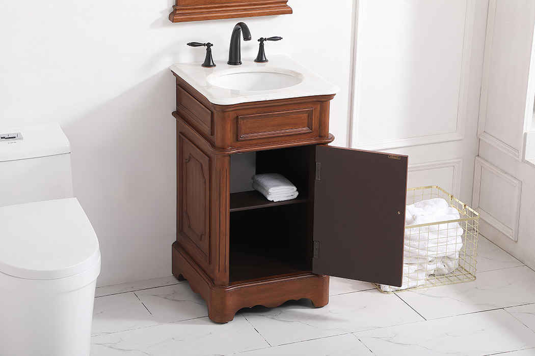 Elegant Bathroom Vanity - Teak, L 19" (VF30419TK)