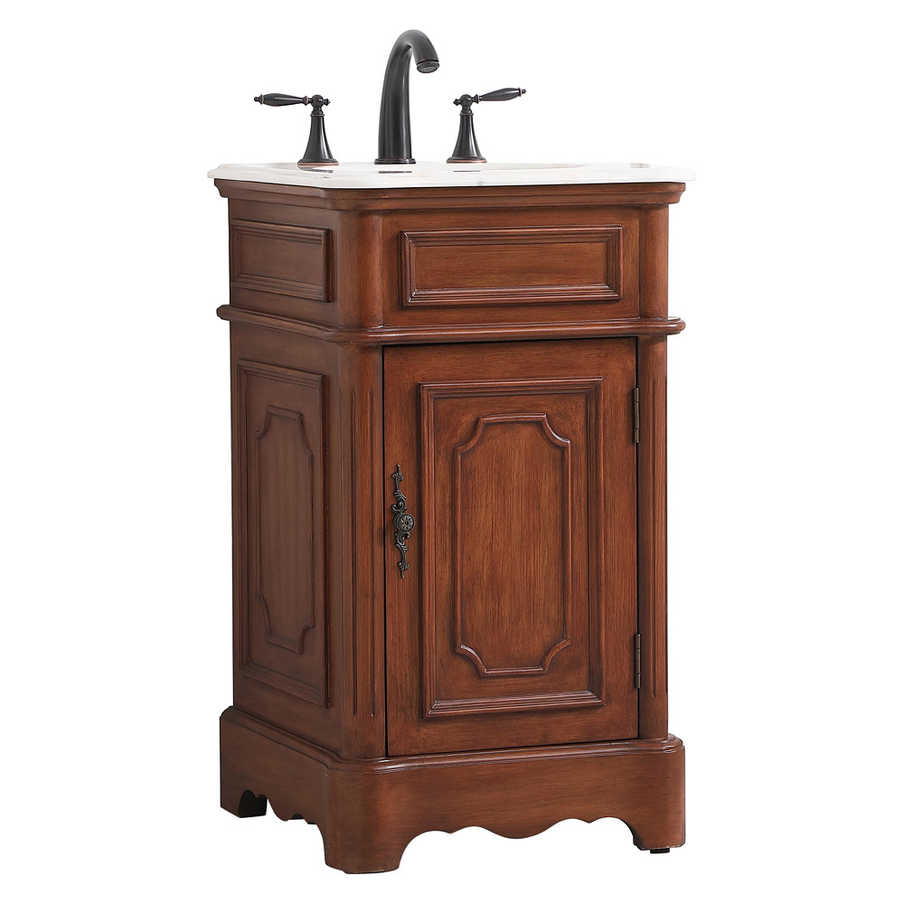 Elegant Bathroom Vanity - Teak, L 19" (VF30419TK)