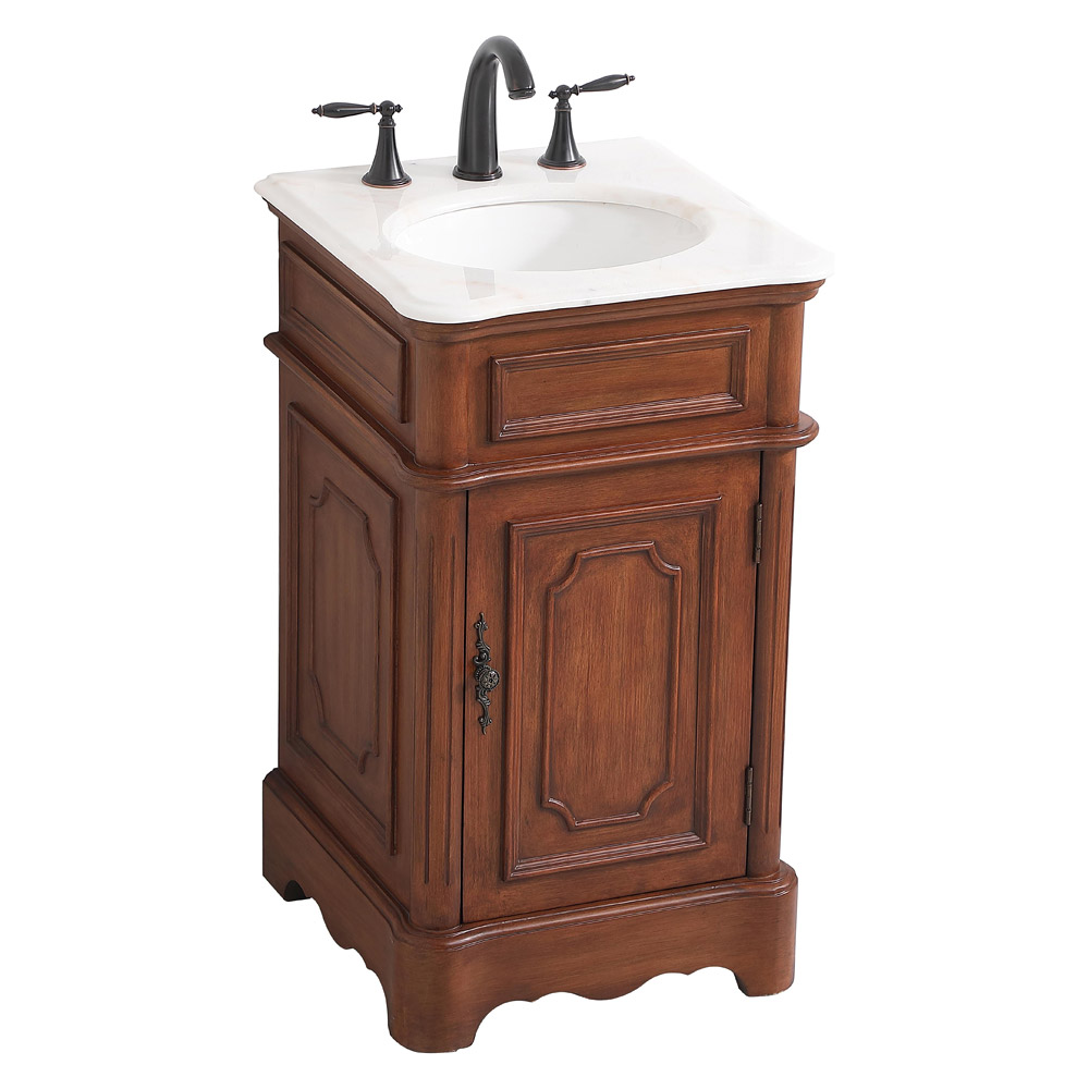 Elegant Bathroom Vanity - Teak, L 19" (VF30419TK)