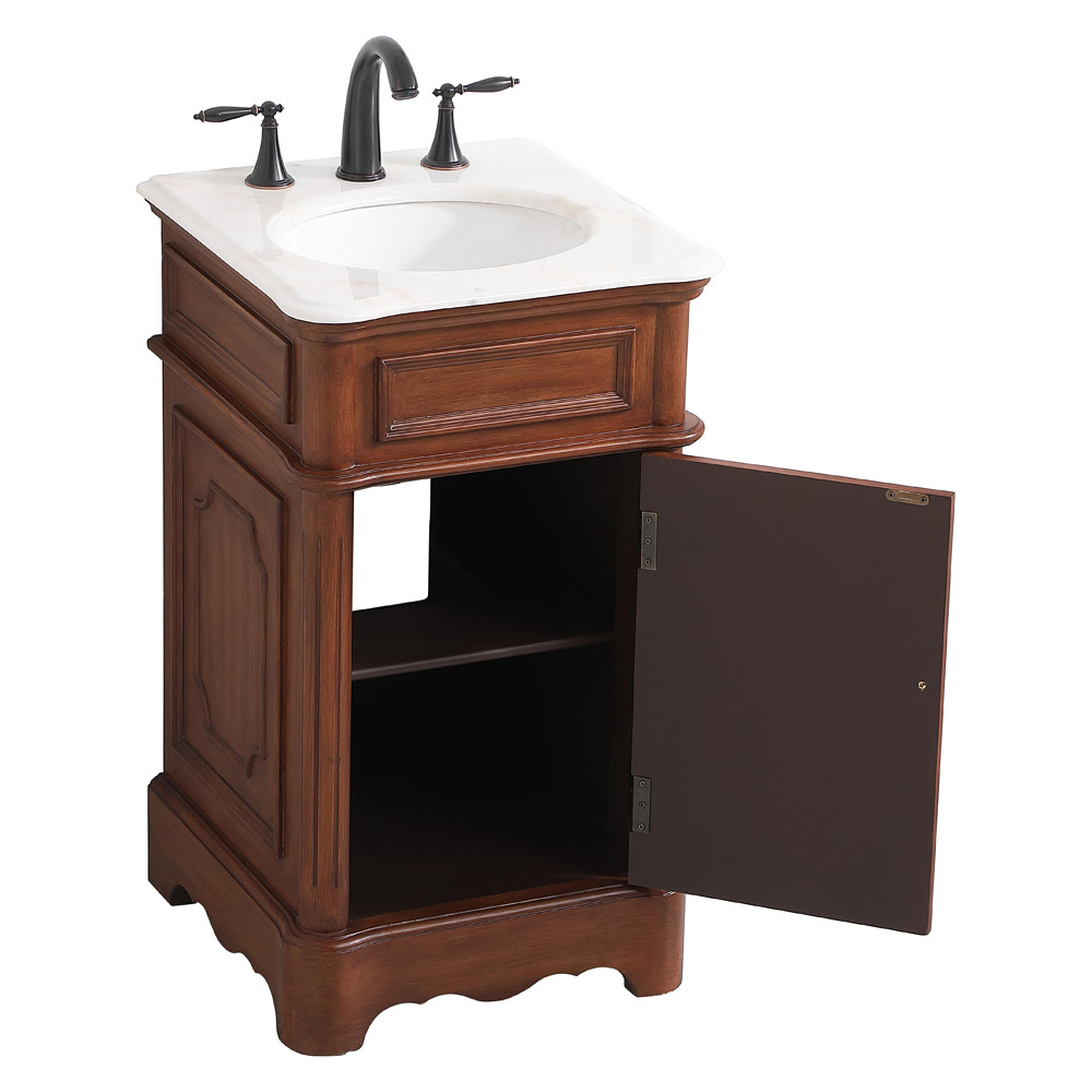 Elegant Bathroom Vanity - Teak, L 19" (VF30419TK)