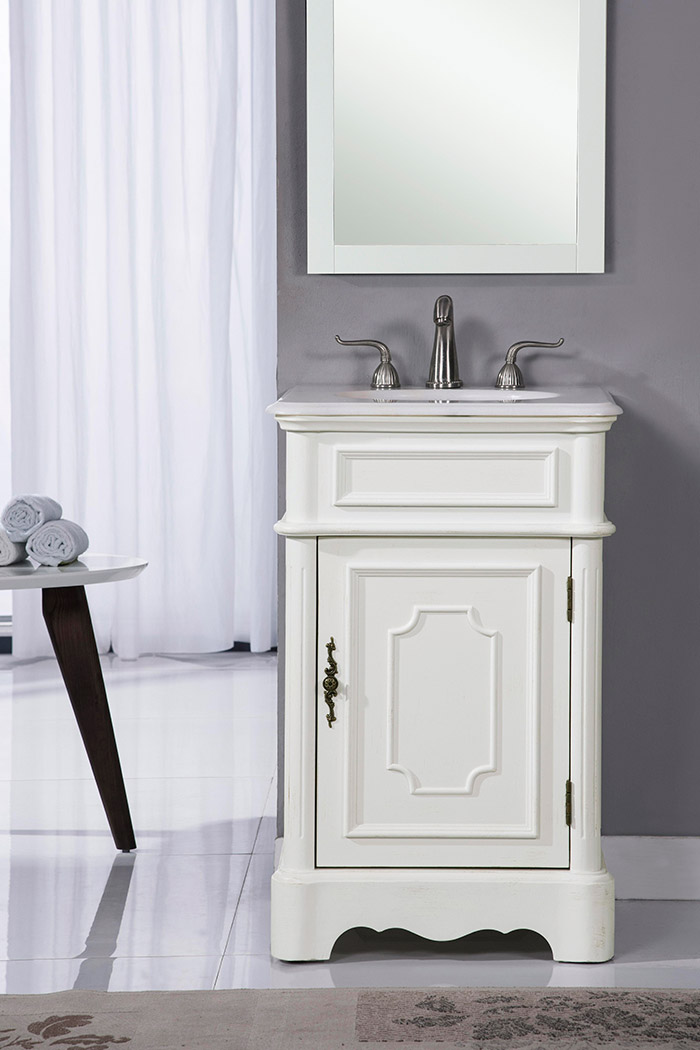 Elegant Bathroom Vanity - Antique White, L 21" (VF30421AW)