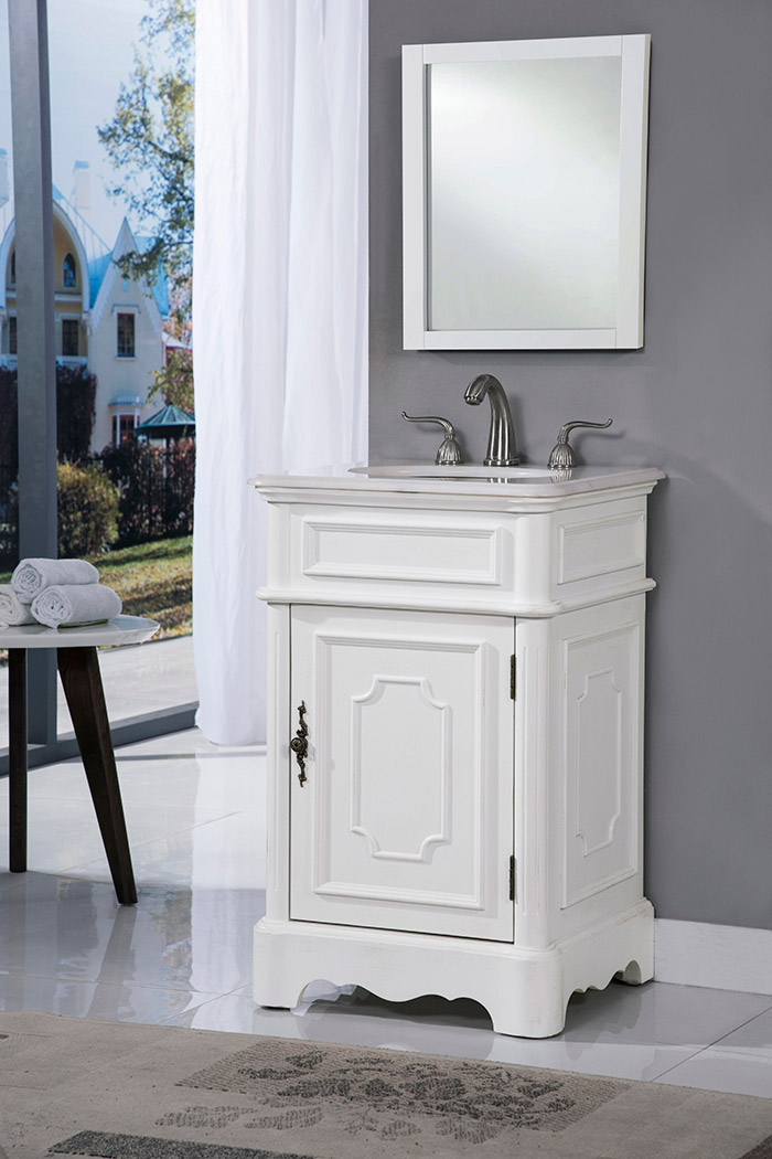 Elegant Bathroom Vanity - Antique White, L 21" (VF30421AW)