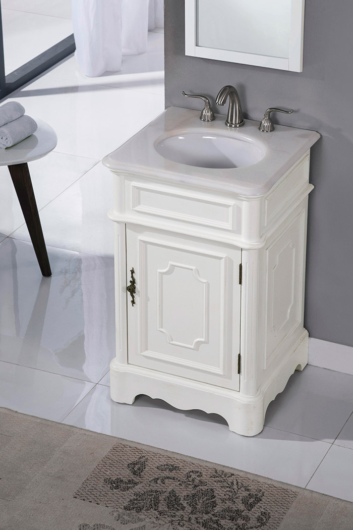 Elegant Bathroom Vanity - Antique White, L 21" (VF30421AW)